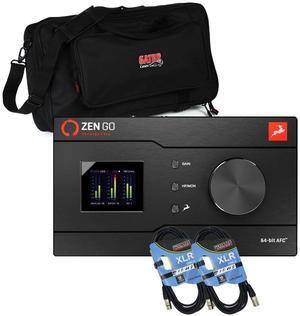 Antelope Zen Go Synergy Core Audio Interface, Gator GK2110 Bag, (2) XLR Cables Bundle