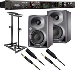 Universal Audio Apollo x6 Heritage Edition  16 x 22 Thunderbolt, (2) Neumann KH 80 Monitor, Monitor Stands, (2) Mogami XLR to 1/4 Bundle