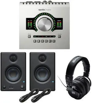 Universal Audio Apollo Twin USB Heritage Edition, Presonus Eris3.5 Monitor, (2) 1/4 Cables, Presonus HD9 Bundle