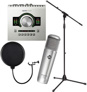 Universal Audio Apollo Twin USB Heritage Edition, Presonus PX-1 Mic, Mic Stand, POP Filter Bundle
