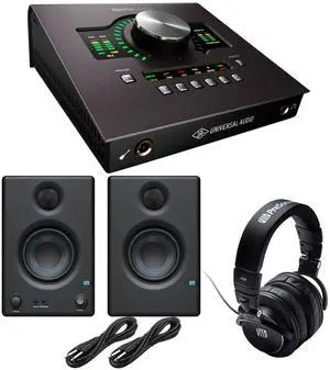 Universal Audio Apollo Twin MKII DUO Heritage Edition, Presonus Eris3.5 Monitor, (2) 1/4 Cables, Presonus HD9 Bundle