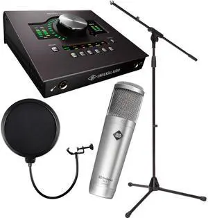 Universal Audio Apollo Twin MKII DUO Heritage Edition, Presonus PX-1 Mic, Mic Stand, POP Filter Bundle