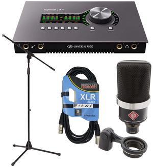 Universal Audio Apollo x4 Heritage Edition, Neumann TLM 102 Mic, Mic Stand, XLR Cable Bundle
