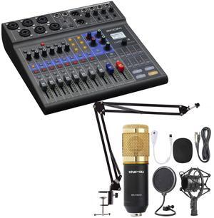 Zoom LiveTrak L-8 Portable Mixer, ZINGYOU Microphone Bundle