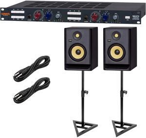 Warm Audio WA273 Dual-Channel Preamp, (2) KRK RP5G4 Monitorsm, Monitor Stands, (2) 1/4 Cables Bundle