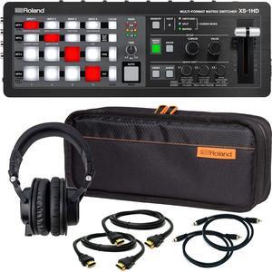 Roland XS-1HD Multi-Format Matrix Switcher, Roland CB-BRB1 Bag, Tascam TH07, (2) HDMI Cables, (2) RCA Cables Bundle