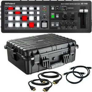 Roland XS-1HD Multi-Format Matrix Switcher, Eylar 20 Inch Protective Large Hard Case, (2) HDMI Cables, (2) RCA Cables Bundle