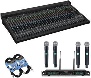 Mackie 3204VLZ4 32-Channel 4-Bus FX Mixer with USB, Phenyx Pro 4-Channel (PTU-5000A), 2x XLR Cables Bundle