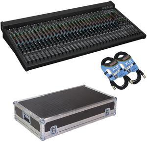 Mackie 3204VLZ4 32-Channel 4-Bus FX Mixer with USB, ATA Case For MACKIE SR32, 2x XLR Cables Bundle