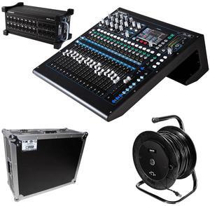 Allen & Heath Qu-16CDigital Mixer + Allen & Heath AB168 AudioRack + Pyle Extension Cable Reel 166 ft + ProX Mixer Case
