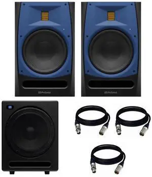 Presonus R80 150w Active Powered 8 AMT Studio Monitors + PreSonus Temblor T10 Active 10 Studio Subwoofer and Cables