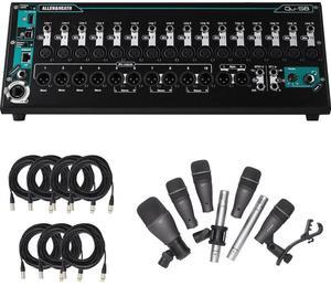 Allen & Heath Qu-SB Portable 18-In/14-Out Digital Mixer + Cables and Samson DK707 7-Piece Drum Microphone Kit