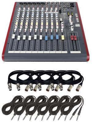 Allen & Heath ZED-12FX  12-Channel Recording Mixer with USB Connection and Effects + (6) XLR Cables 15FT and (6) TRS Cables 15