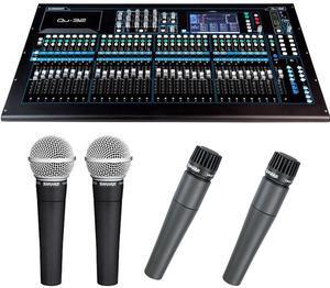 Allen & Heath Qu-32C 38-In/28-Out Digital Mixer + (2) Vocal Microphone + (2) Instrument Microphone