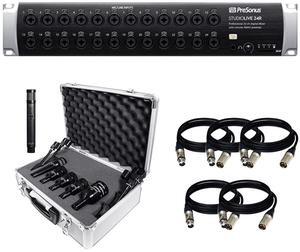 PreSonus StudioLive 24R  26-Input, 32-Channel Series III Stage Box and Rack Mixe + Audix DP5 Complete Drum Microphone Package (5 Microphones) and (5) XLR Cables