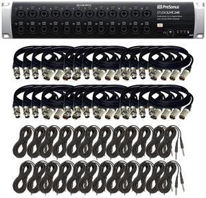 PreSonus StudioLive 24R  26-Input, 32-Channel Series III Stage Box and Rack Mixe + Tripod Mic Stand (8) XLR Cables