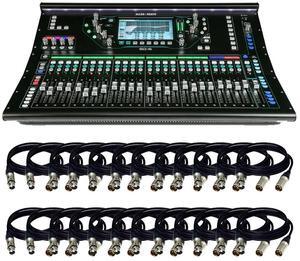 Allen & Heath SQ-6 48-Channel / 36-Bus Digital Mixer with 24+1 Motorized Faders & (32) XLR to XLR Cables 15FT Ea.