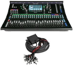 Allen & Heath SQ-6 48-Channel / 36-Bus Digital Mixer with 24+1 Motorized Faders & Accenta ACC-83215 32-In/8-Out Stage Box, 150/45 Meters
