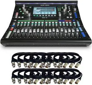 Allen & Heath SQ-5 48-Channel / 36-Bus Digital Mixer with 16+1 Motorized Faders + Free 16 XLR to XLR Cables 50FT Ea