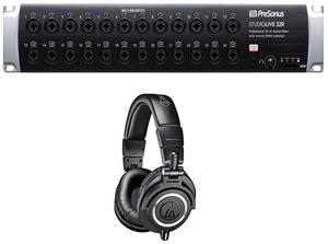 PRESONUS Studiolive 32R Digital Rack Mixer+Audio-Technica ATH-M50x Professional Monitor Headphones, Black