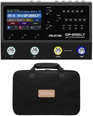 Valeton GP-200LT Amp Modeling Multi-Effects Processor, Gig Bag Bundle