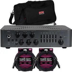 Darkglass Microtubes X 900  900W Bass AmpHead, Black, (2) ErnieBall XLR 25FT, Gator GK-2110 Bundle