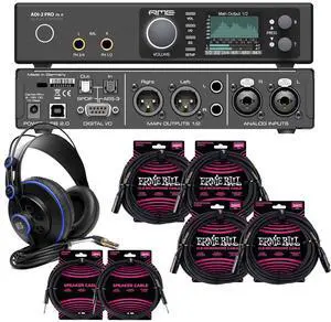 RME ADI-2 Pro FS R AD/DA Converter (Black Edition), (4) ErnieBall XLR Cable 25FT, (2) ErnieBall 1/4, Presonus HD7 Bundle
