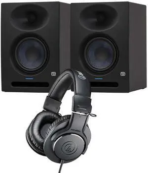 (2) PreSonus Eris Studio 5 Powered Studio Monitor, AT ATH-M20X Bundle