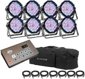 Eliminator Mega Flat PAK8 EP Lighting Pack, American DJ myDMX 5 Bundle