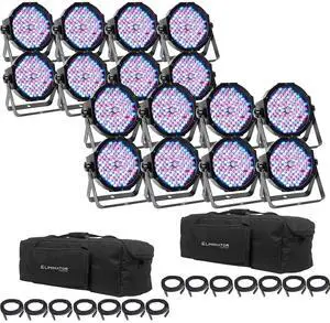 (2) Eliminator Mega Flat PAK8 EP Lighting Pack Bundle