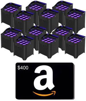(12) Chauvet DJ Freedom Par H9 IP, $400 Amazon Gift Card Bundle