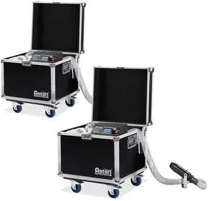 (2) Antari S-500 Snow Machine with Wheeled Road Case Bundle