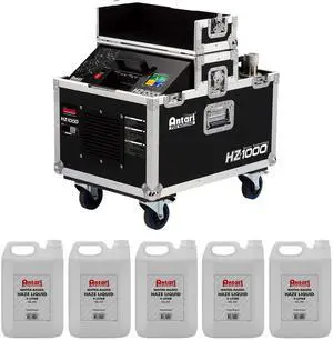 Antari HZ-1000 Tour-Grade Haze Machine, (5) Antari HZL-1W Water Based Bundle