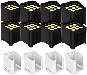 (8) Chauvet DJ Freedom Par Q9, PAR9 White Sleeve Set of 4 Bundle