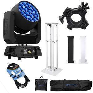 Chauvet Pro Rogue R2X Wash Moving Head, Rockville Totem, Clamp, DMX Cable Bundle