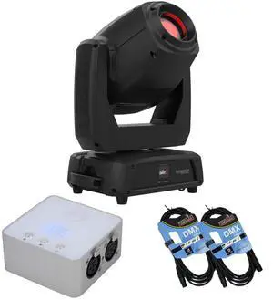 CHAUVET Intimidator Spot 475ZX (Black), American DJ MYDMX3.0, (2) DMX Cable Bundle