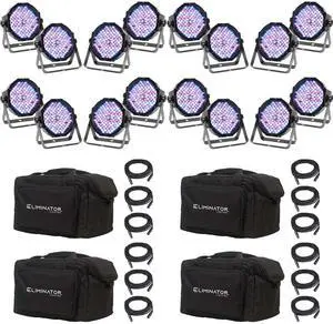 (4) Eliminator Mega Flat PAK EP Lighting System Bundle