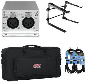 Chauvet DJ Xpress 1024 DMX Interface for ShowXpress software + Gator Cases GK-2110 Gig Bag + Cables and Laptop Stand.