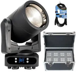 American DJ Par Z Move RGBW  Moving Head LED Wash Light + ProX Roll-Away Utility Case with Retractable Handle [T-UTIHW] and Cable.