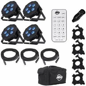 Eliminator Mega Flat Hex Pak with DMX 3-Pin Terminator Package