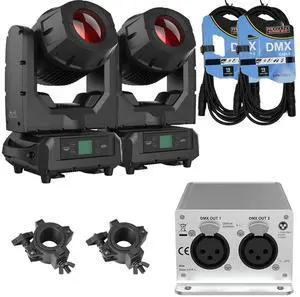 American DJ Hydro Beam X1  IP65 Moving Head Fixture + Chauvet DJ Xpress 1024 DMX Interface for ShowXpress software + Clamp and Cable.
