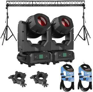 American DJ Hydro Beam X1  IP65 Moving Head Fixture + ProX T-LS35C Complete Portable Multi-Size Triangular Lighting Truss System + Clamp and Cable.