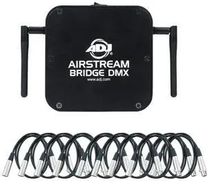 American DJ Airstream DMX Bridge and (10) DMX Cables 15FT Ea.