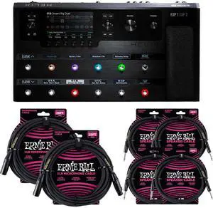 Line 6 Helix Guitar Multi-effects Floor Processor, (2) ErnieBall XLR 25FT, (4) ErnieBall 1/4 Bundle