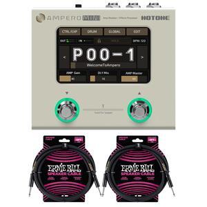 Hotone Ampero Mini (Vanilla) MP-50VN Amp Modeler & Effects Processor, (2) ErnieBall 1/4 Bundle