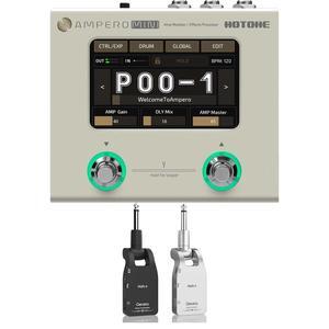 Hotone Ampero Mini (Vanilla) MP-50VN Amp Modeler & Effects Processor, Getaria 2.4GHZ Wireless Guitar System Bundle