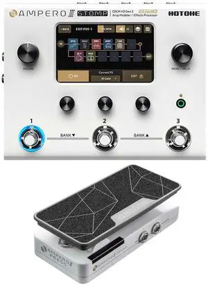 Hotone Ampero II Stomp MP-300 Amp Modeler & Effects Processor, Hotone SP-35 Ampero II Expression Pedal Bundle