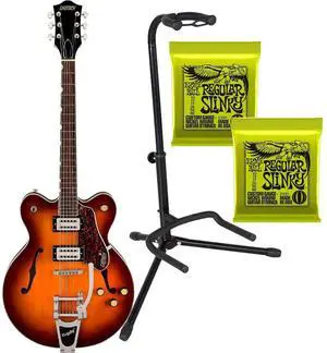 Gretsch G2622T Streamliner Center Block Electric Guitar, Abbey Ale, (2) Ernie Ball 2221, Gator Stand Bundle
