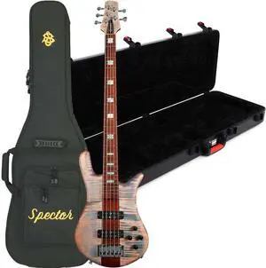 Spector Euro 5 RST 5 String Bass Guitar  Sundown Glow, Spector NS Molded Flight Case ATA Bundle