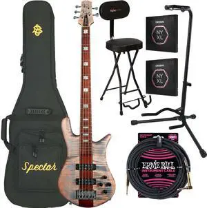 Spector Euro 5 RST 5 String Bass Guitar  Sundown Glow, GFW-GTR-SEAT, Stand, (2) DAddario NYXL45130, ErnieBall P06081 Bundle
